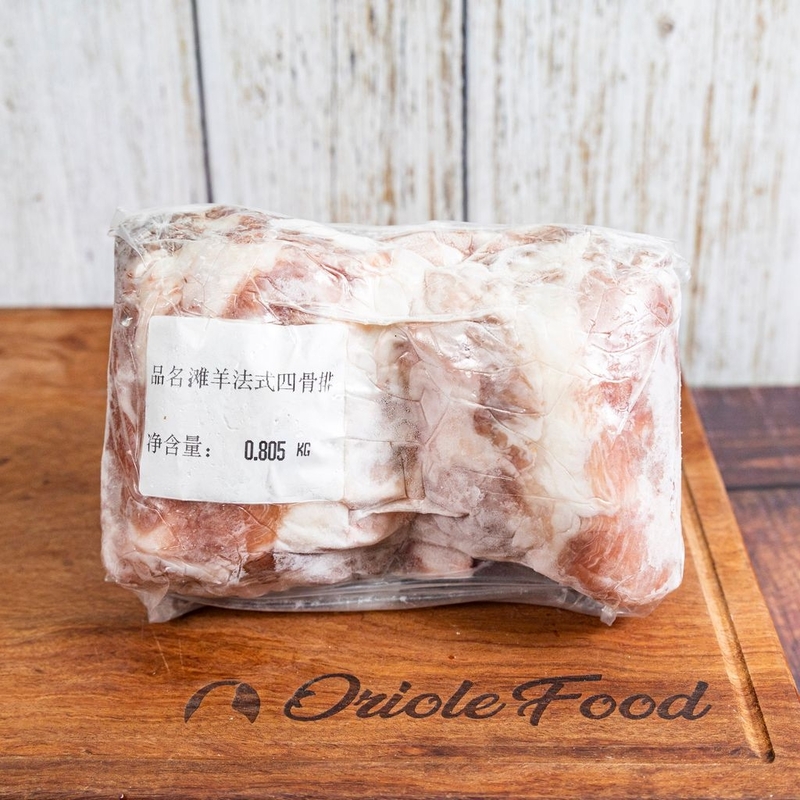 急凍中國寧夏灘法式羊架4支骨裝x2排 (約 800克／包)-LCLR01P
