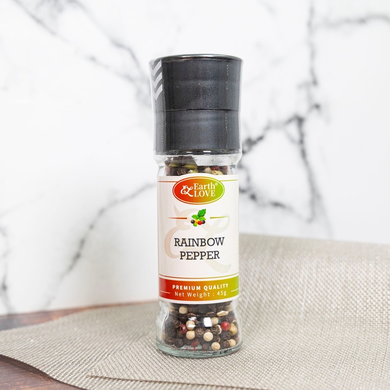 Organic Rainbow Pepper 55gram with Mill  -IDM067